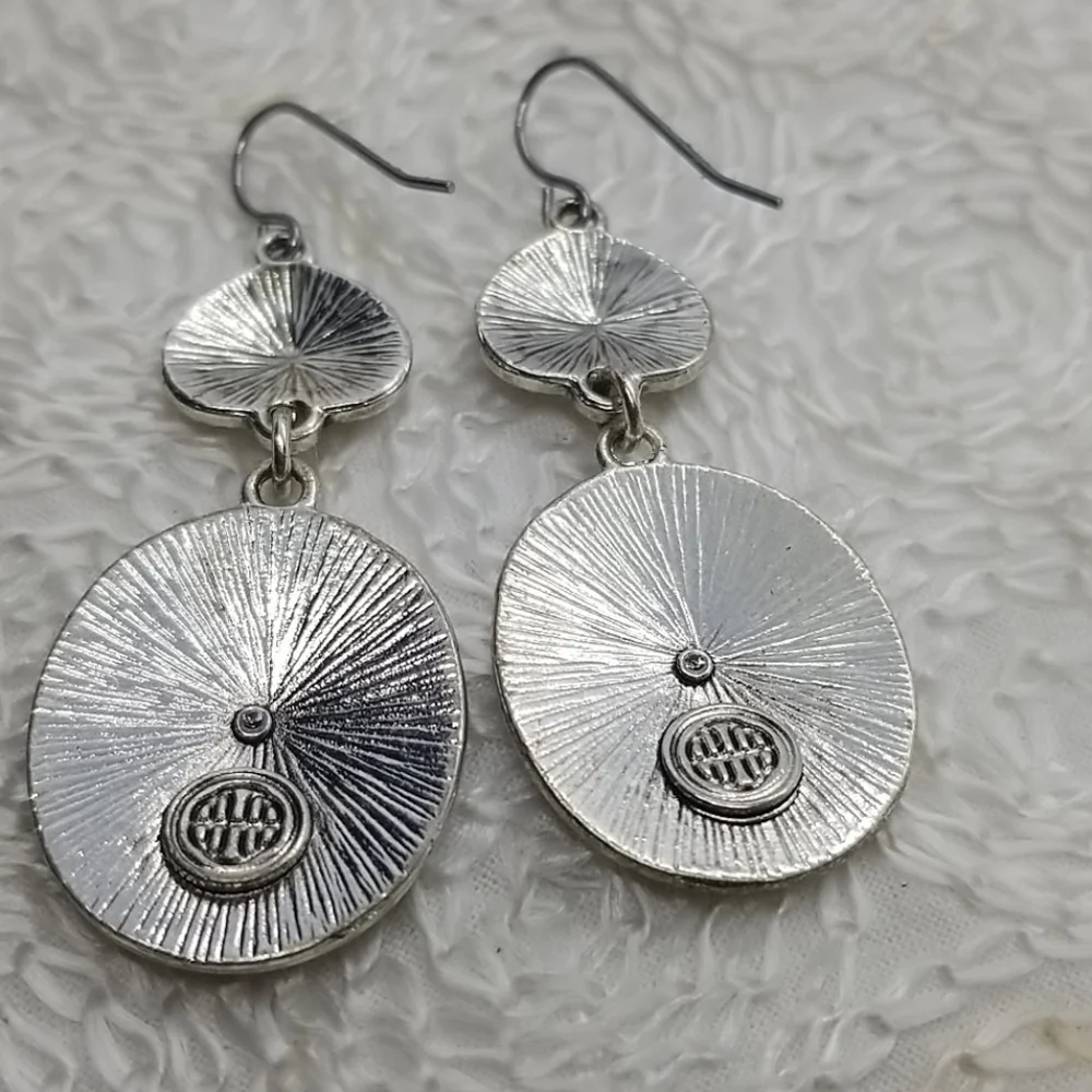 COPY - Dana Buchman Circle Bib Silver Necklace Earring - Picture 10 of 10